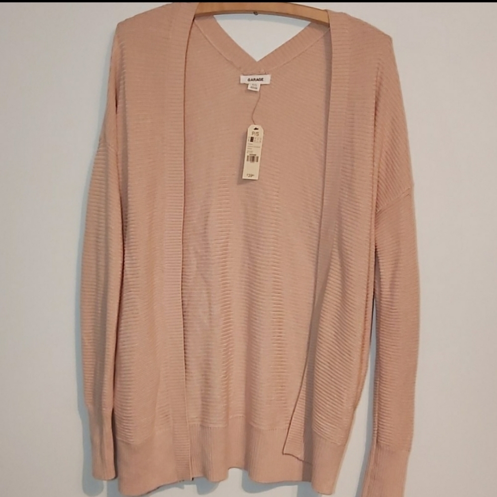 NWT Garage blush pink knit cardigan with pockets